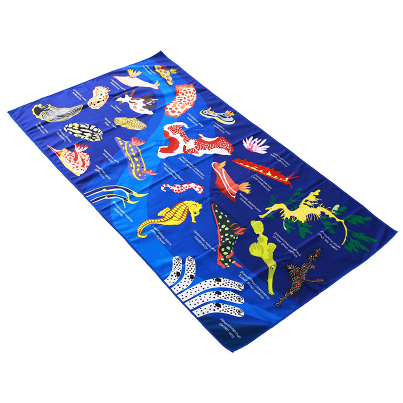 沙滩浴巾超细纤维涤锦沙滩巾印花沙滩毛巾浴巾运动巾沙滩巾