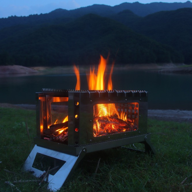 拓村户外黎火焚火台野餐烧烤炉取暖炉折叠柴火烤肉篝火架-阿里巴巴