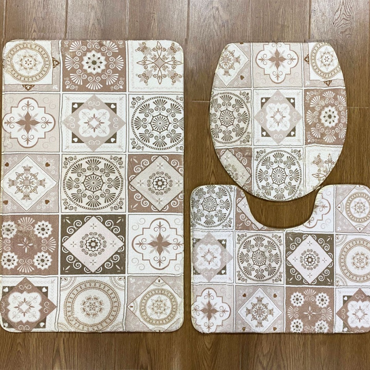nordic light luxury toilet three-piece carpet ceramic series sponge flannel printed mat absorbent non-slip carpet