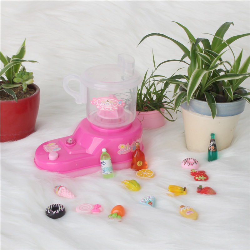 电动迷你仿真灯光果汁机玩具儿童过家家厨房食玩男孩女孩生日礼物