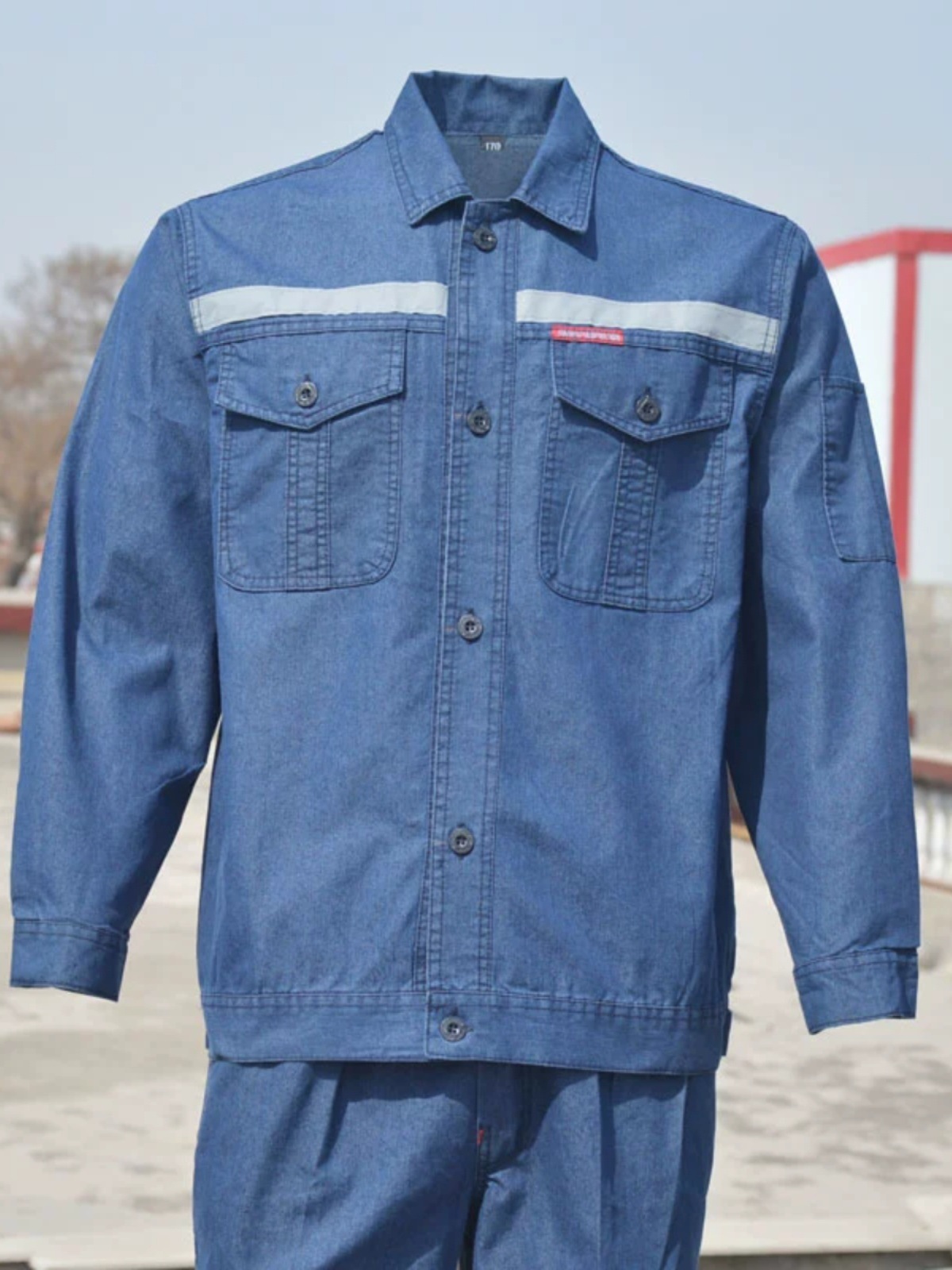 夏季薄款牛仔工作服套装男劳保服焊工工地劳动结实耐磨电工电焊服