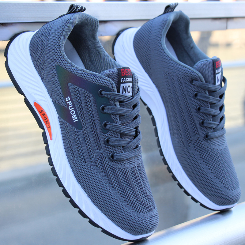 夏季防臭男鞋子男士休闲运动鞋网面透气跑步鞋男软底轻便潮鞋网鞋