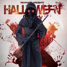 新款儿童万圣节cos服死神服装跨境cosplay发光眼镜衣服舞台表演服