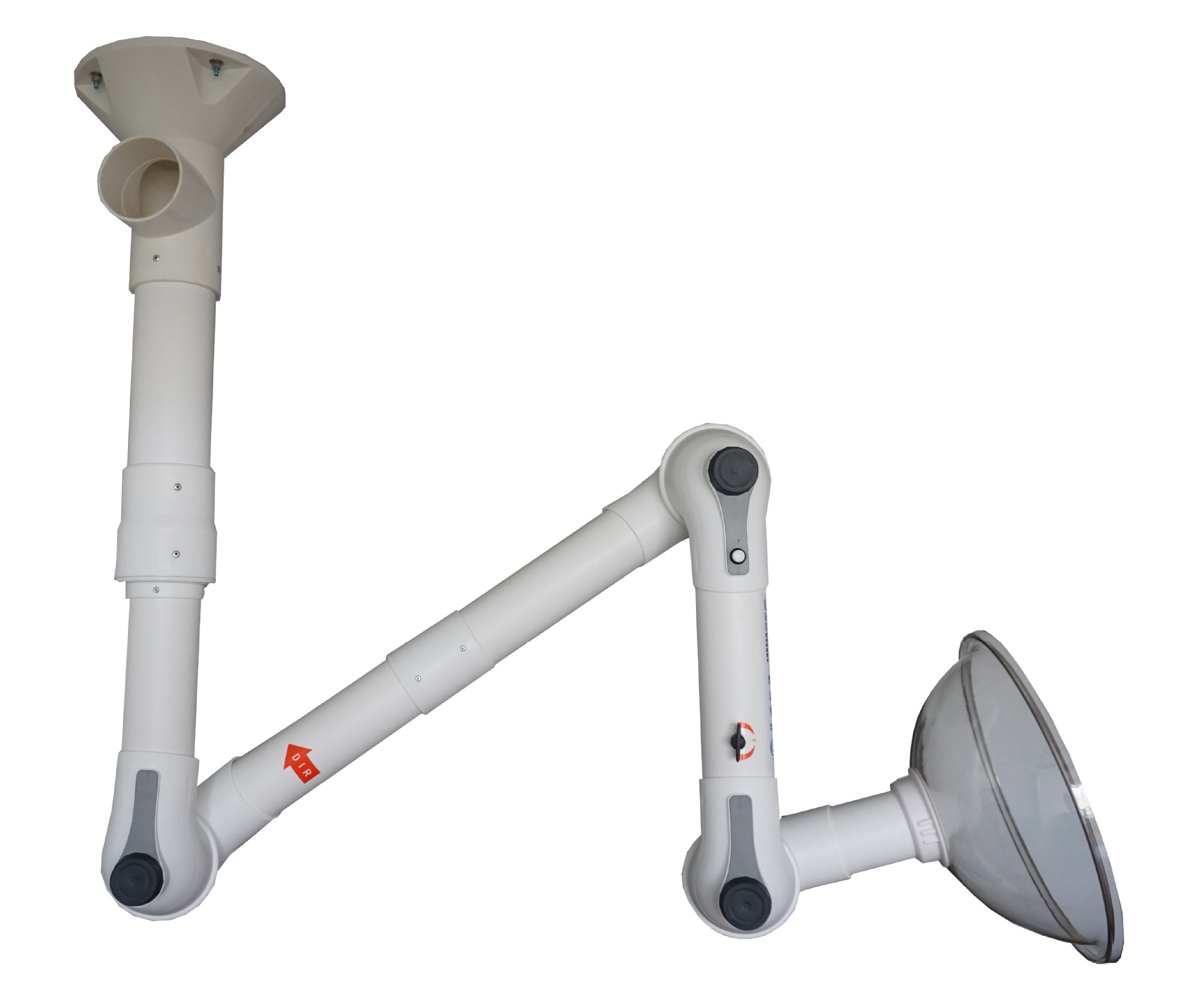 实验室pp万向抽气罩铝合金排气罩吊顶壁挂三节抽风罩艾灸排风罩