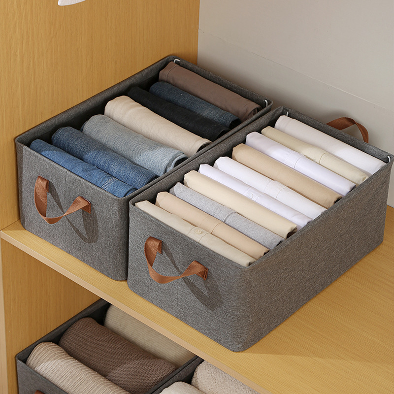 Clothes Storage Box Fabric Clothing Finishing Box Box Large Folding Wardrobe Storage Box Bags Household Thickening and Wear-Resistant