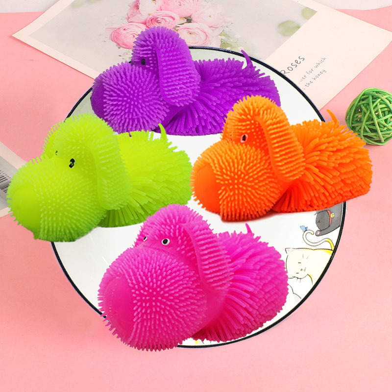 Cross-Border New Arrival TPR Decompression Toy Decompression Toys for Children Puppy Luminous Fur Ball Soft Glue Vent Creative Gift