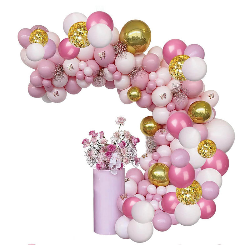 Birthday Decoration Wedding Party Deployment and Decoration Rubber Balloons Thickened Macaron Balloon Set Balloon Chain Background