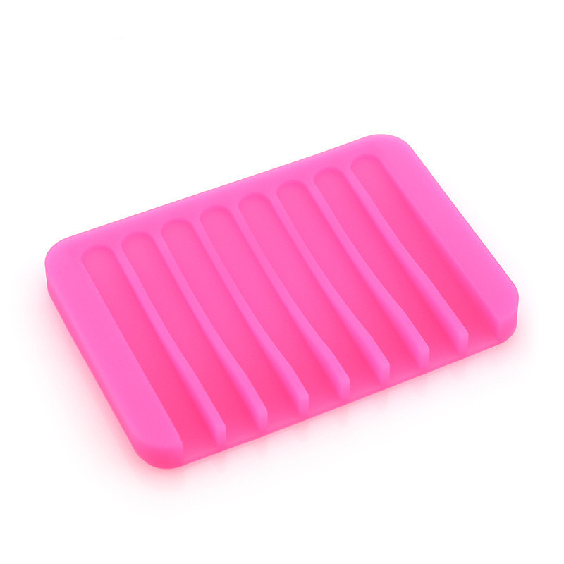 Cross-Border Silicone Soap Box Bathroom Kitchen Non-Slip Draining Soap Pad Factory Direct Bathroom Quick Draining Box