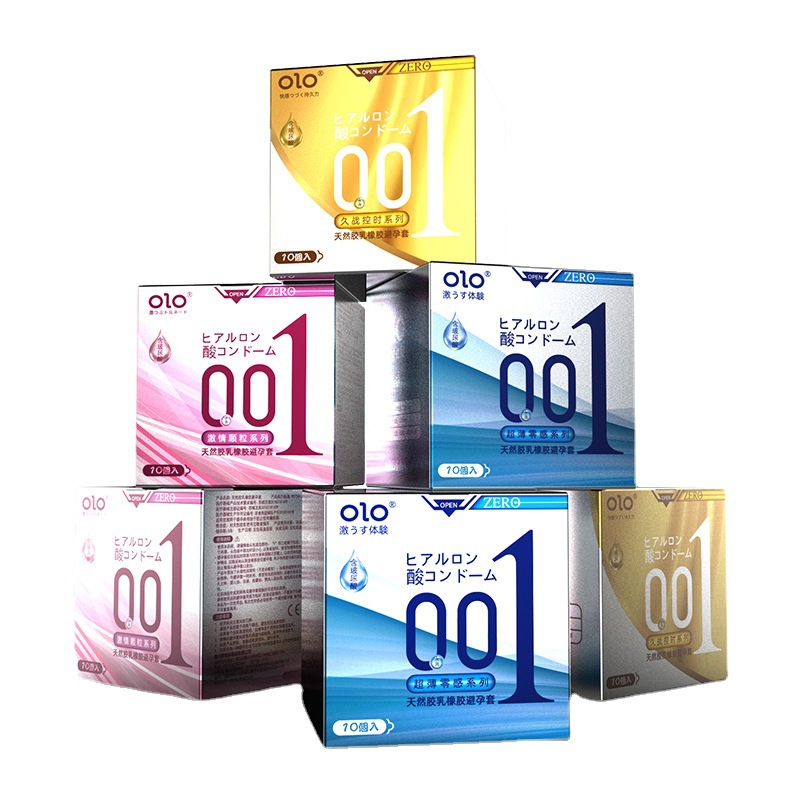 Olo Ultra-Thin 001 Hyaluronic Acid Condom Female Long-Lasting Condom Processing Japanese Adult Sex Family Planning Supplies