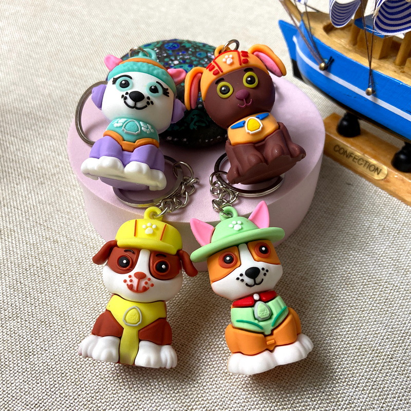 5180# Cute Classic Dog Team Doll Keychain Personalized Flexible Glue Puppy Dog Pendant Activity Small Gift Batch