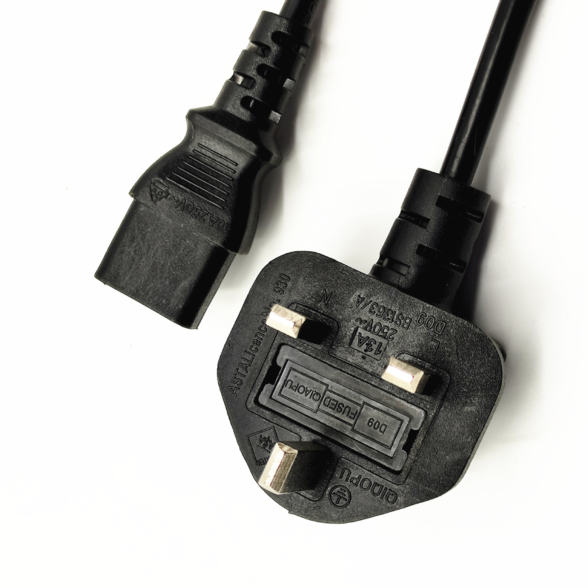 英式三插t5尾ac电源线英规13a保险电源线品字尾米奇尾电源线加工