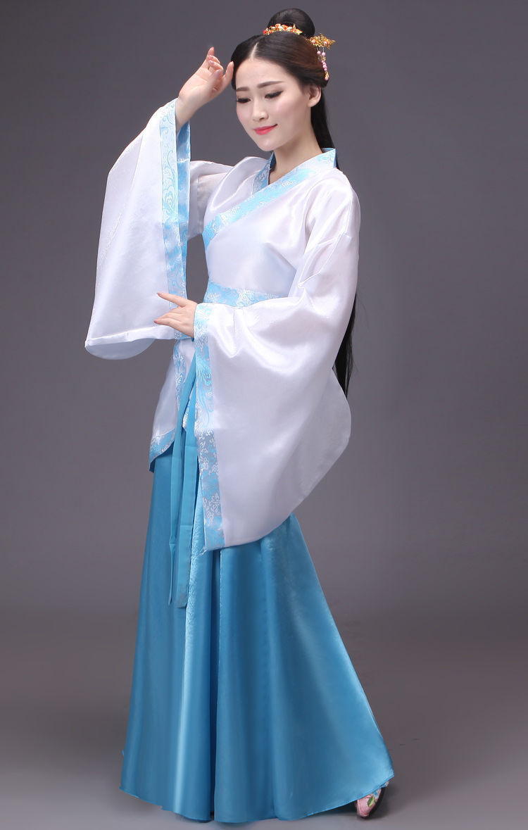 古风服装唐装女套装汉服双绕曲裾表演服襦裙成人演出服中国风女装