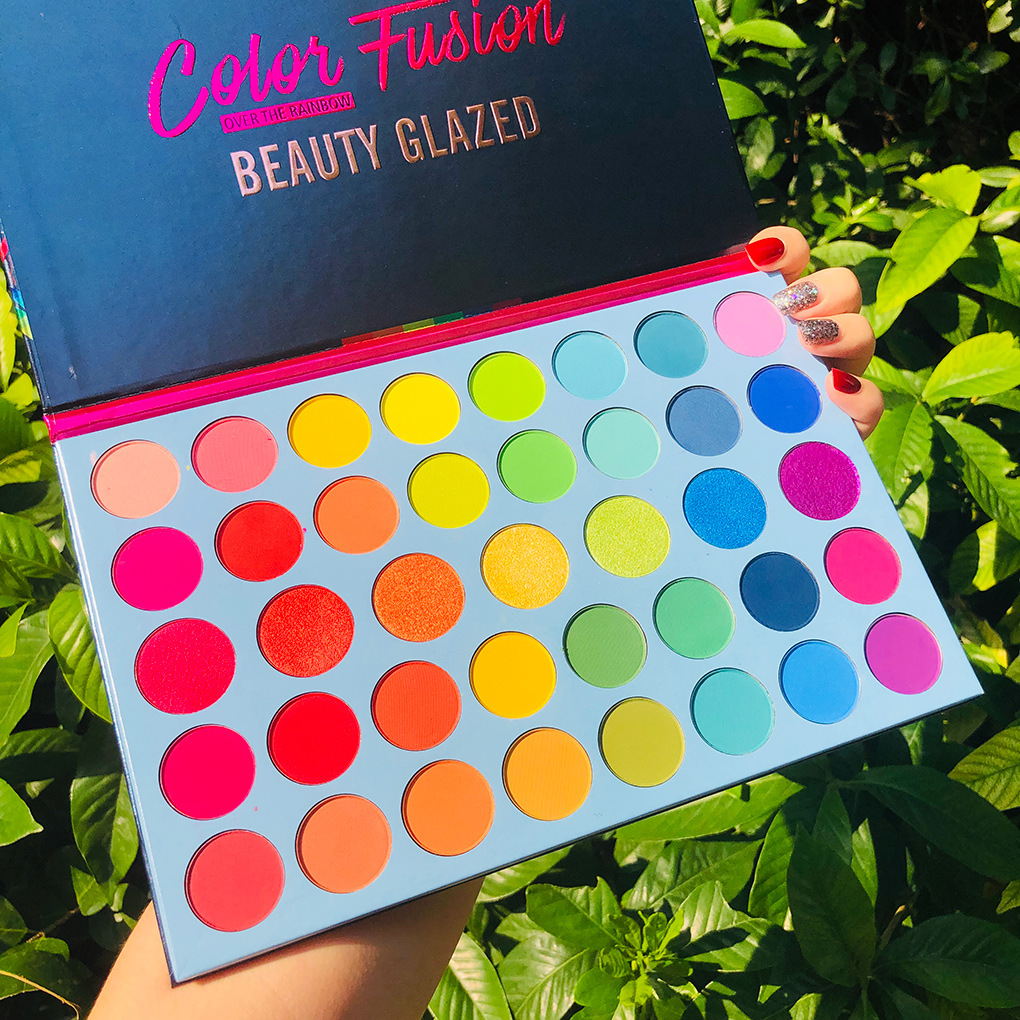 beauty glazed39色彩虹眼影儿童舞台妆彩色眼影盘珠光哑光ins超火