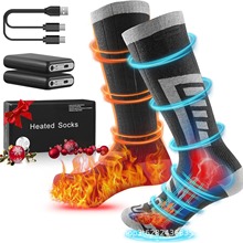 新工艺全脚发热袜子长筒滑雪袜子5000毫安大容量长续航电加热袜子