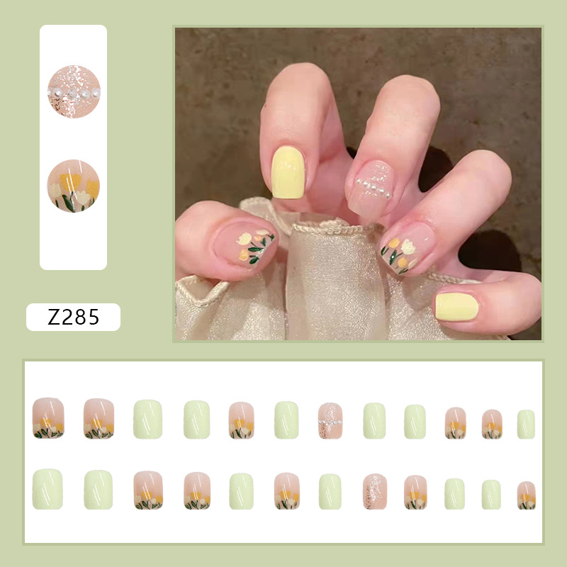 Wear Armor Internet Celebrity Popular Girl White Fake Nails Wholesale Nail Stickers Detachable Finished Product Summer New Product
