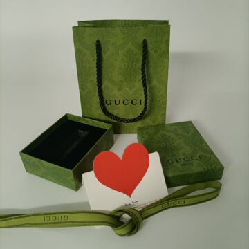 原版古家口红盒礼品包装盒古奇绿色香水翻盖空盒子手提袋包装袋子