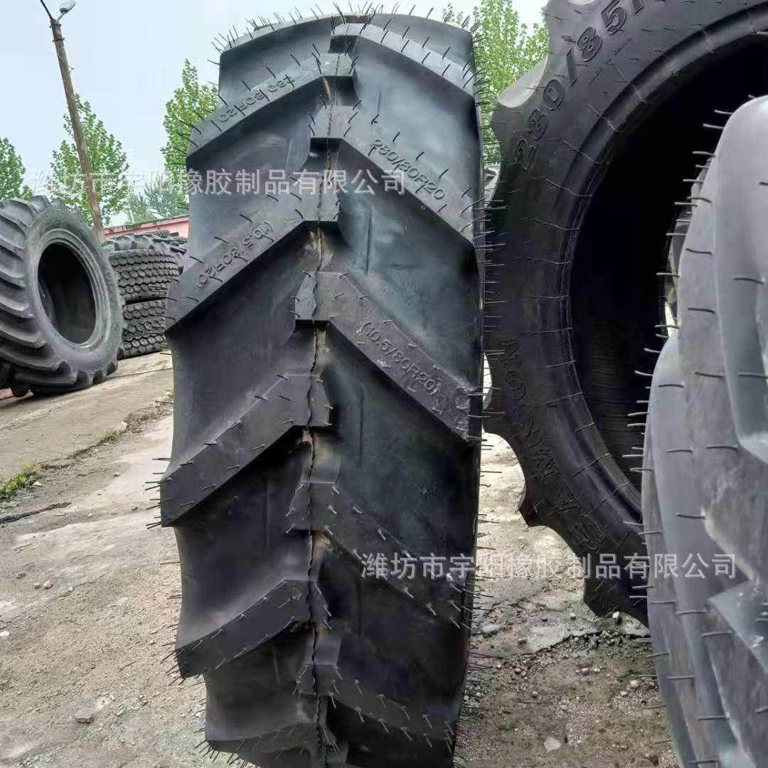 280/80r20 农用机械拖拉机 小铲车钢丝轮胎 人字花纹10.