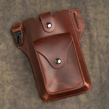 Genuine Leather Men's Waist Bag Fashion Phone跨境专供代发
