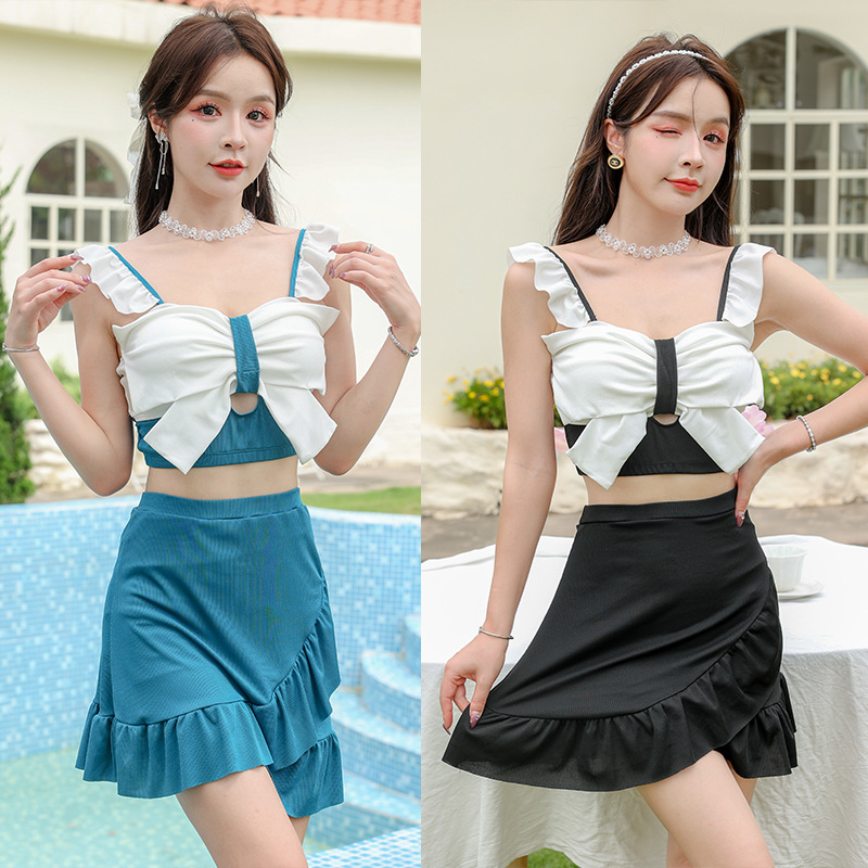 牛奶丝分体泳衣