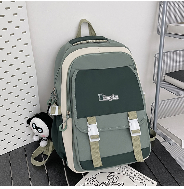 Korean Style Backpack College Style Large Capacity Casual Cloth Bag Japanese Harajuku Style High School Student Color Matching Schoolbag for Junior High School Students