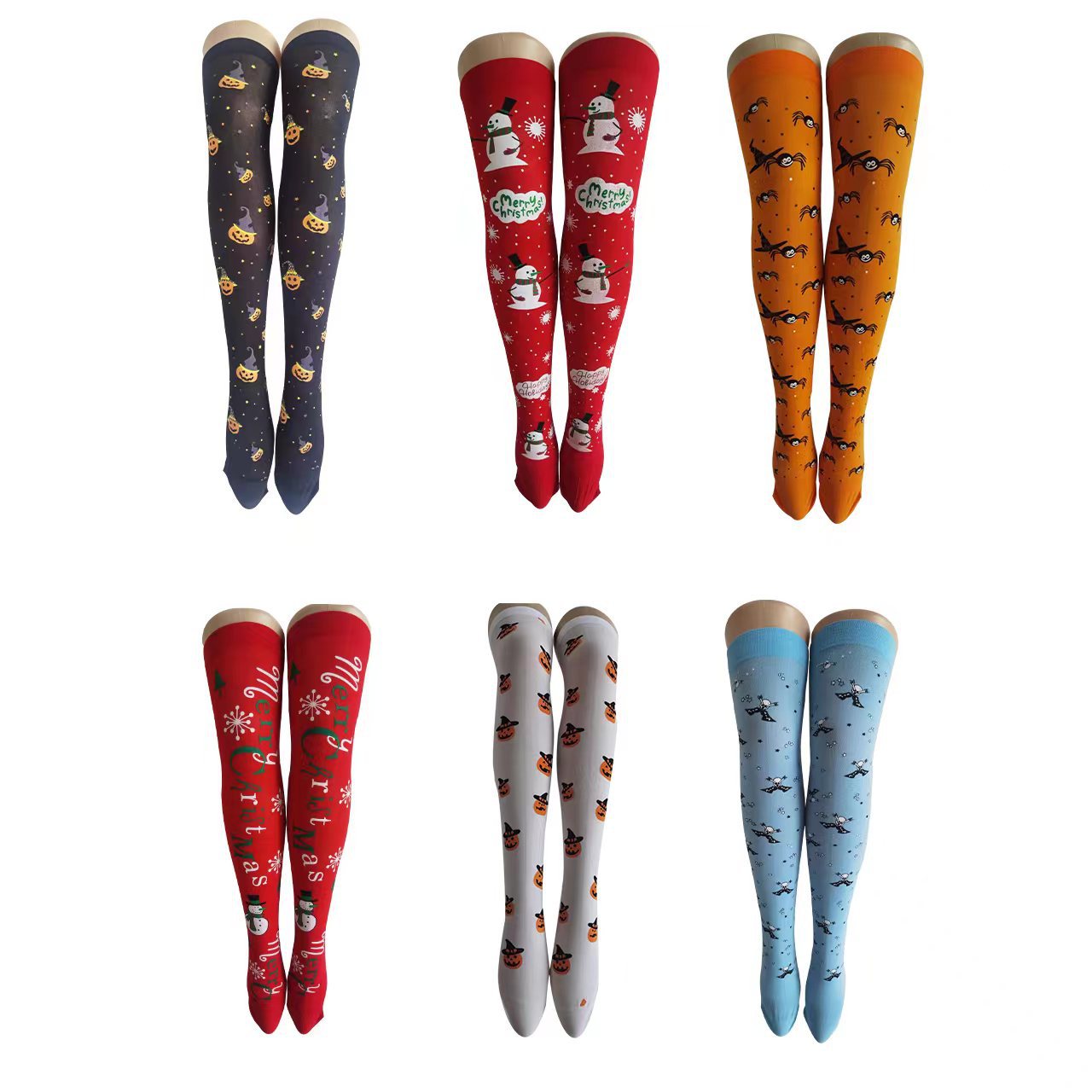 a Variety of Halloween Christmas Party Stockings Screen Printing Knee Socks Carnival Ball Garment