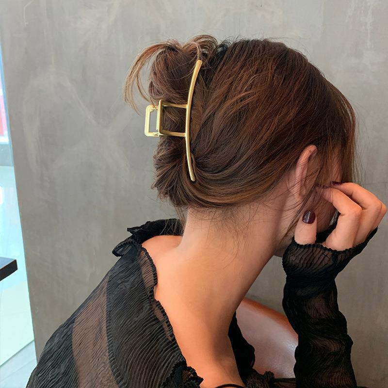 韩国ins鲨鱼夹抓夹金属发饰后脑勺大号网红发卡气质竖夹法式发爪
