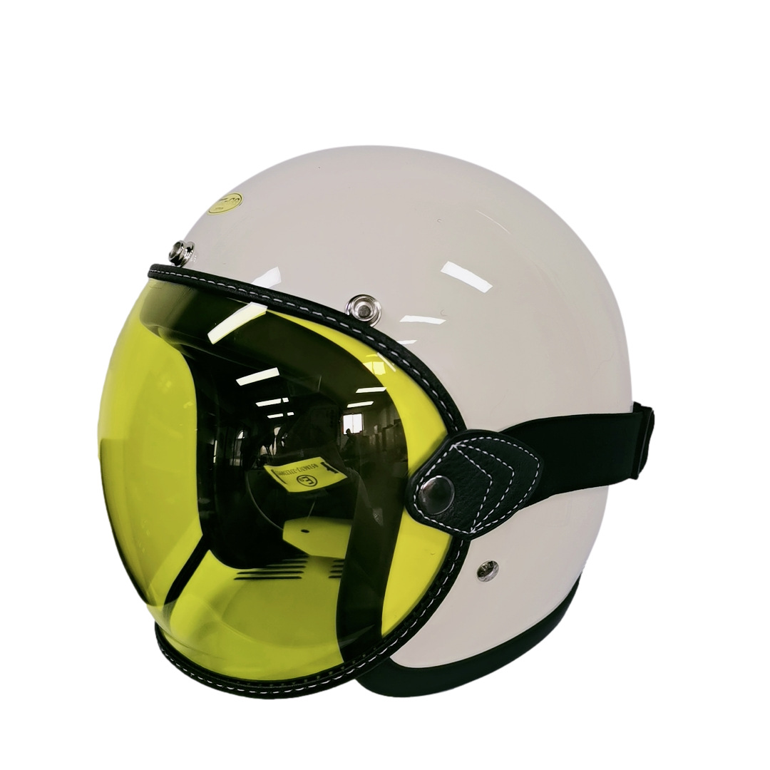 日夜通用绑带泡泡镜 3/4复古半盔全盔四季防雾护目镜头盔透明镜片