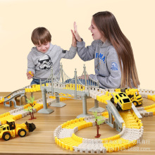 儿童工程轨道车 锻炼男女孩动手动脑拼装DIY儿童益智玩具