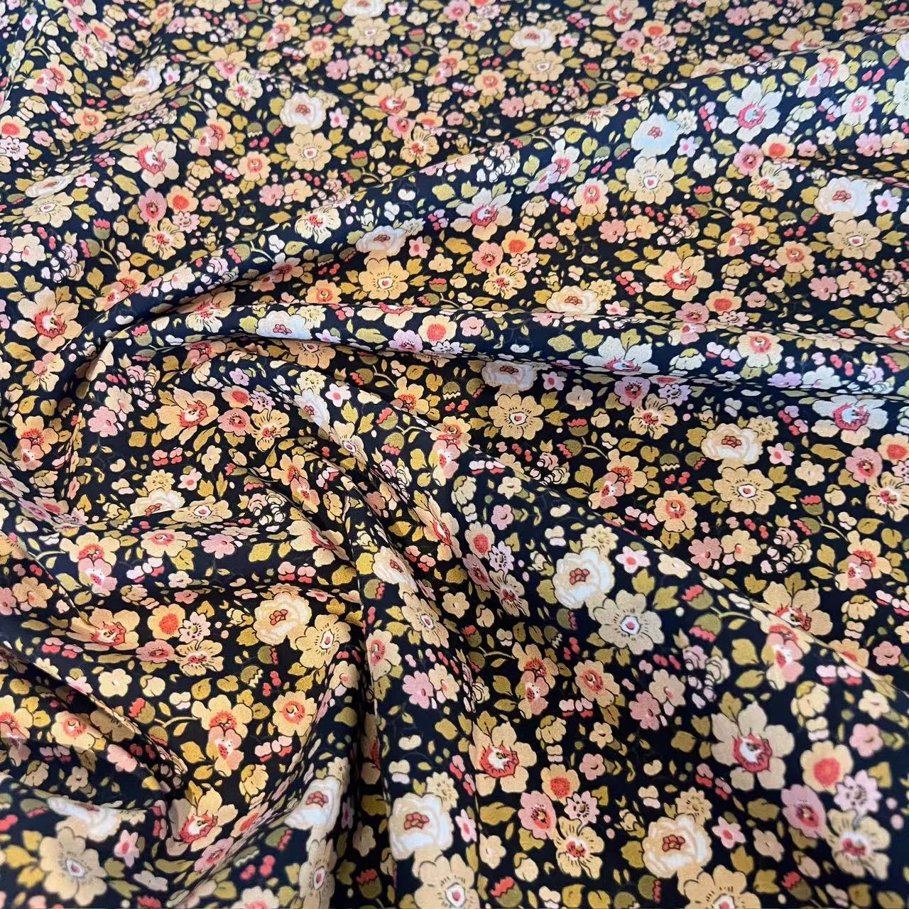 韩国全棉40支府绸数码印花布料清新碎花棉布童装桌布可换底布面料