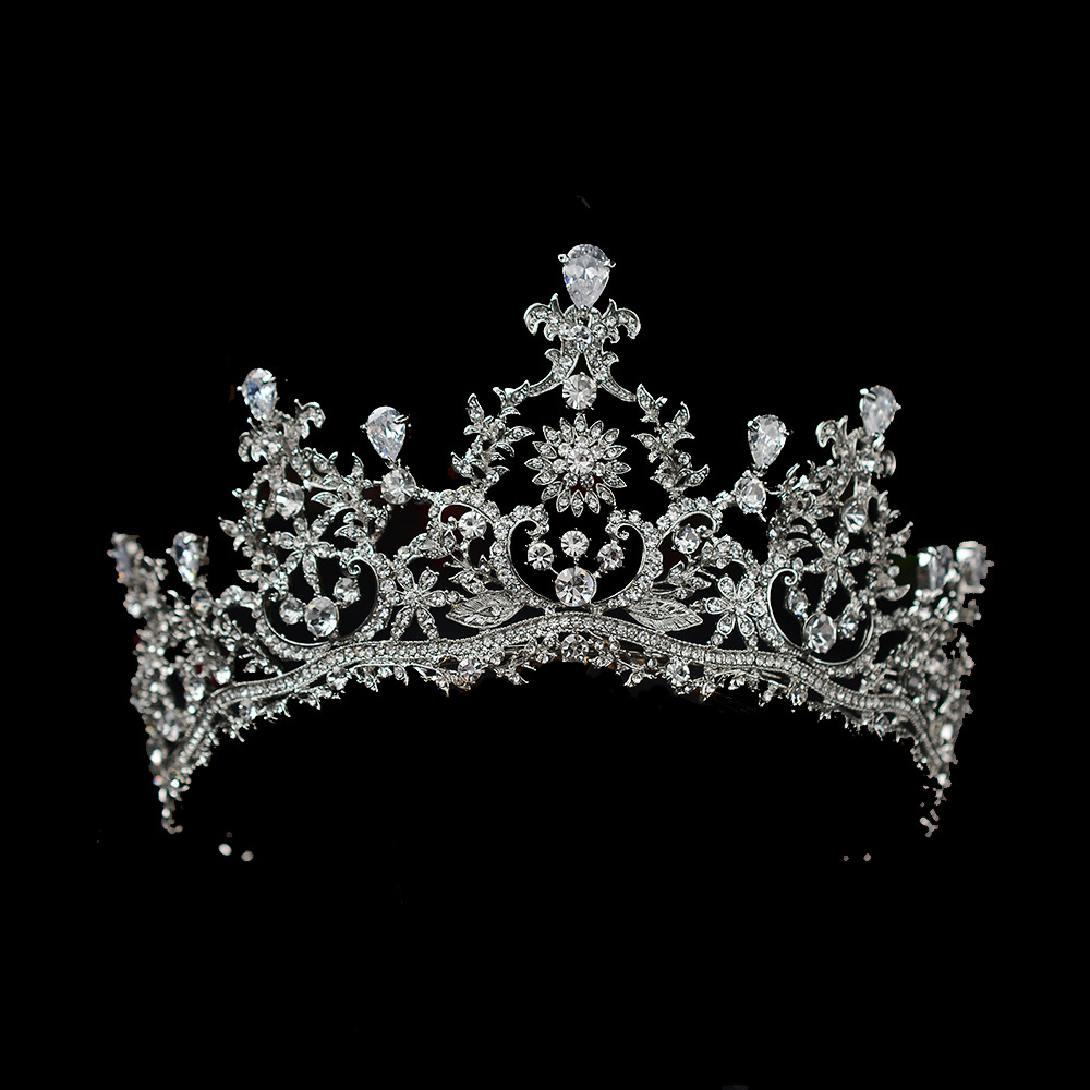 新款仙美公主锆石皇冠新娘婚礼服婚纱晚宴影楼旅拍造型王冠发饰女