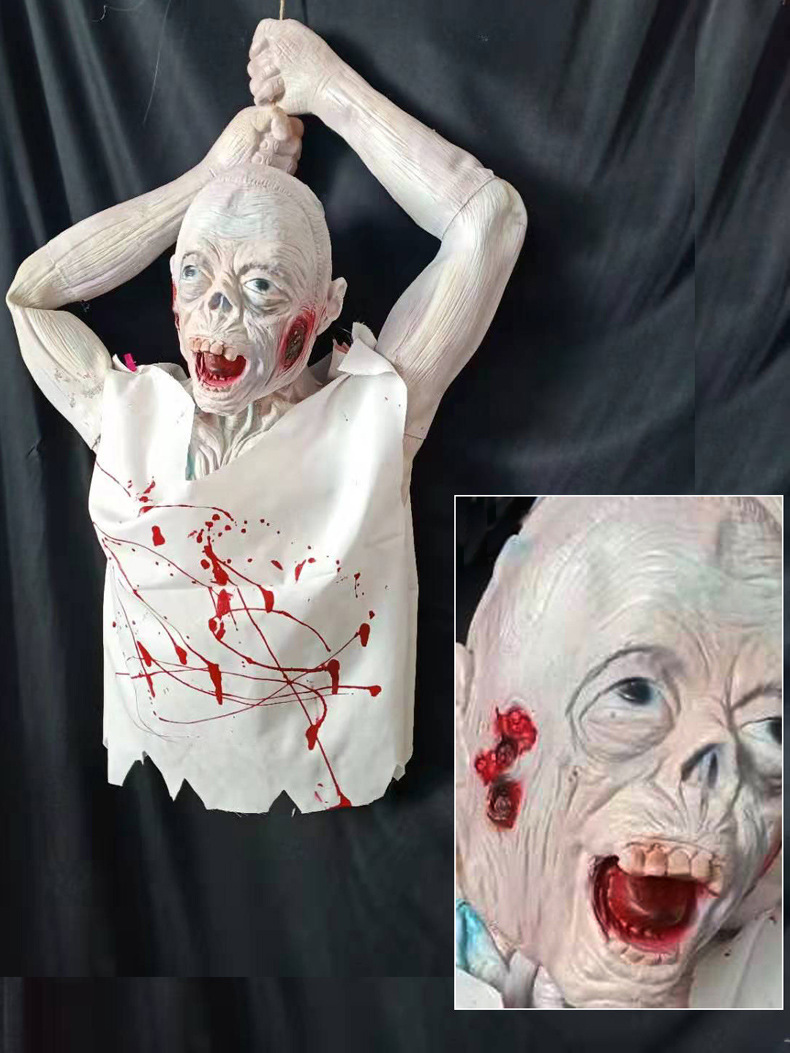 鬼屋恐怖道具吓人吊鬼半身尸体万圣节密室逃脱装饰品酒吧夜店装饰
