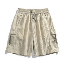 NASA联名工装短裤男夏季冰丝薄款运动休闲篮球裤子速干沙滩五分裤