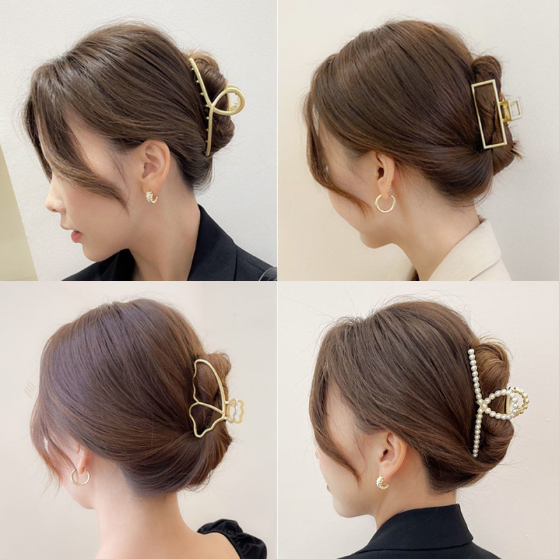 猫眼石抓夹发夹韩式网红头发夹子鲨鱼夹头饰后脑勺金属抓优雅气质