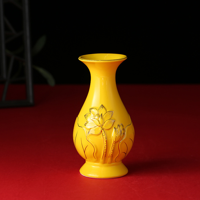 供佛花瓶净水瓶供佛瓶圣水瓶家居摆件家用供奉佛堂陶瓷花瓶佛具