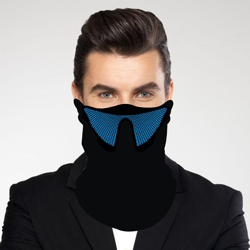 el mask发光面具 el冷光发光面具发光面罩声控发光 万圣节面具