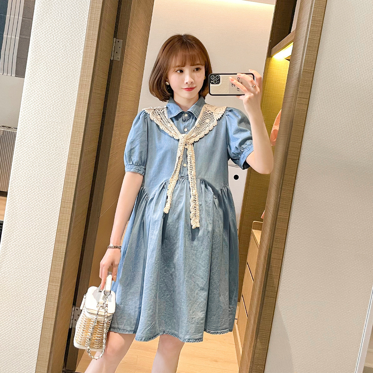 娜娜的孕期穿搭/孕妇装夏装连衣裙时尚牛仔裙子孕妇裙夏季送披肩