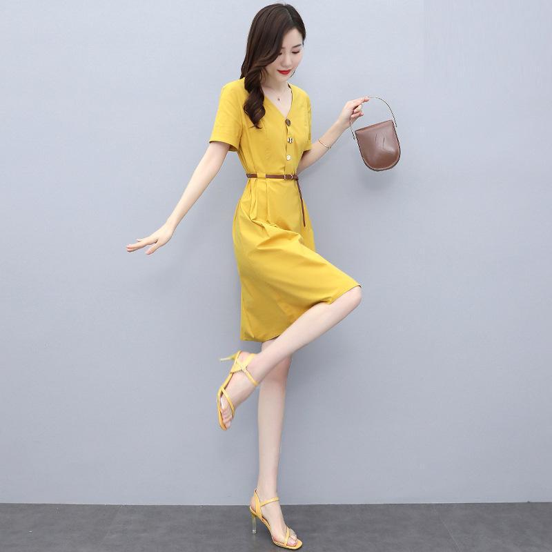 连衣裙女2021夏季新款修身气质法式女装感今年流行小个子裙子夏季
