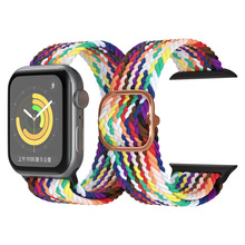 苹果尼龙编织双圈尼龙表带适用苹果iwatch1-7/SE手表表带塑料头