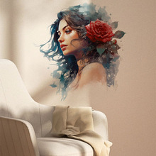 跨境美丽女人肖像海报艺术墙贴客厅卧室房间一整张装饰画自粘贴纸