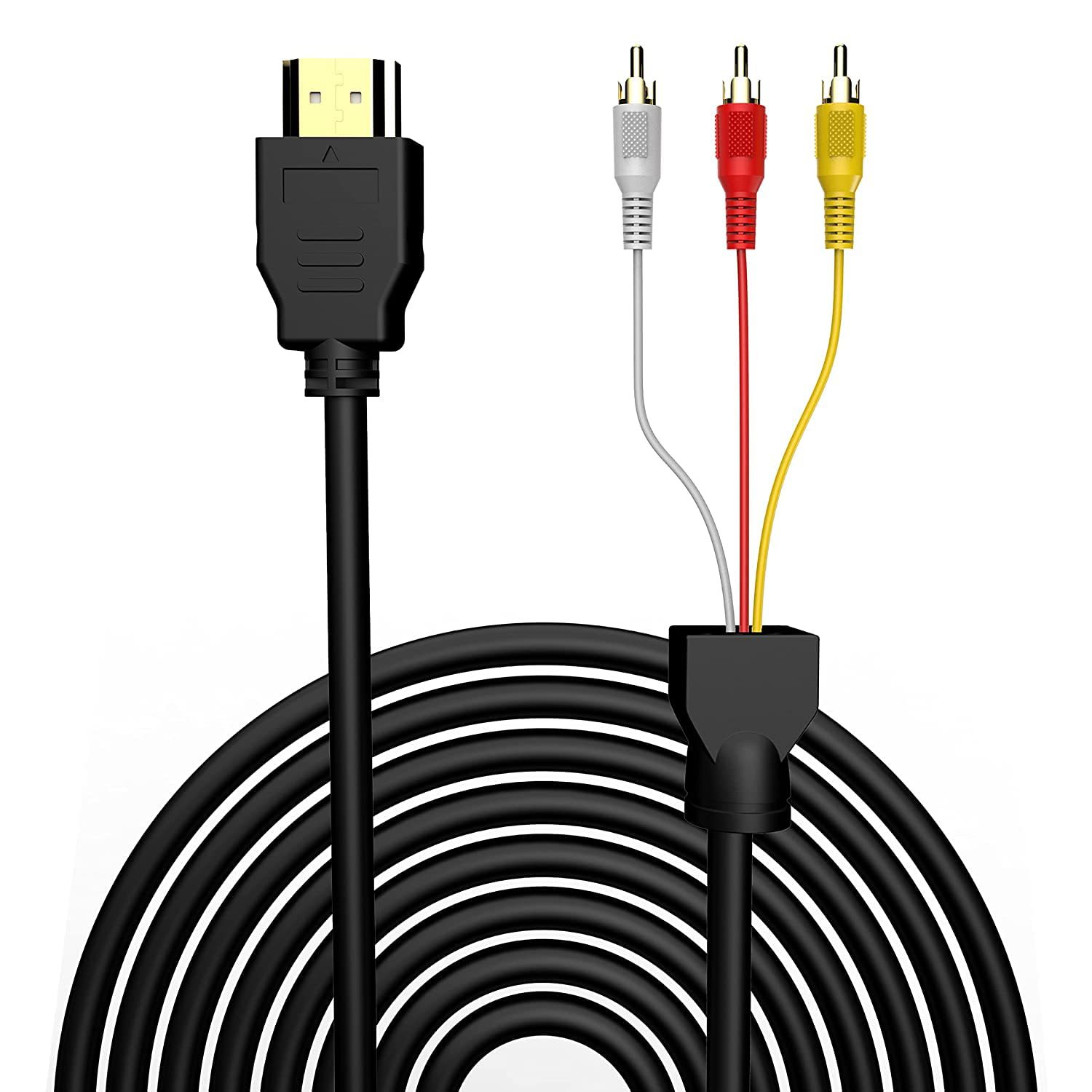 hdmi转3rca莲花线 hdmi转av线 hdtv转av 转接线av复合视频线1.5米