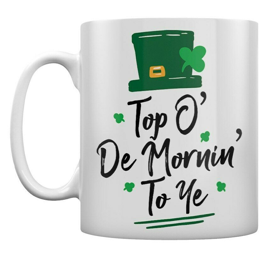 stpatricksday绿帽节幸运草四叶草goodluck陶瓷咖啡马克杯子
