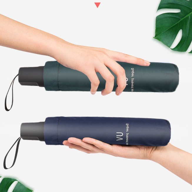 三折手开雨伞UV黑胶防晒太阳伞男女晴雨两用可折叠礼品晴雨伞