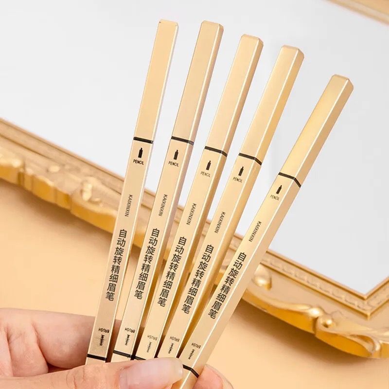 Small Gold Bar Eyebrow Pencil Three-Dimensional Sketch Small Gold Chopsticks Eyebrow Pencil Triangle Extremely Thin Double-Headed Eyebrow Pencil Waterproof Sweat-Proof Not Dizzy