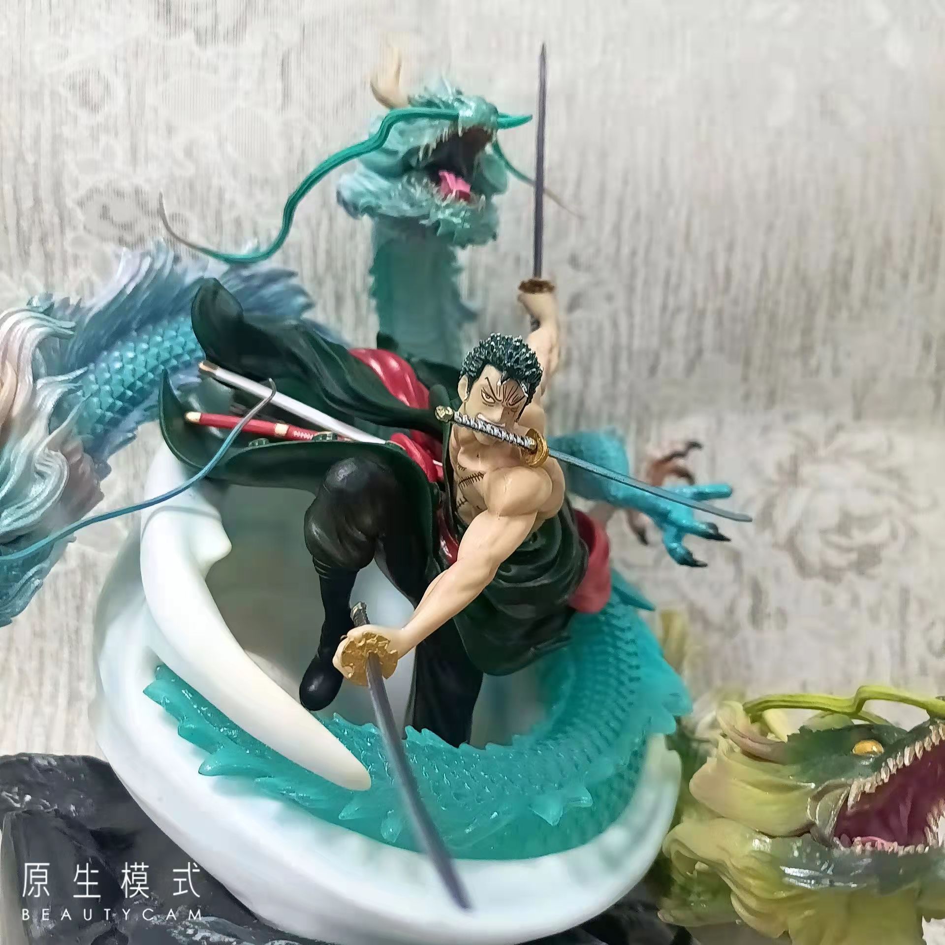 gk 三条龙索隆龙卷风黑珍珠改 超巨大三头雕模型盒装手办