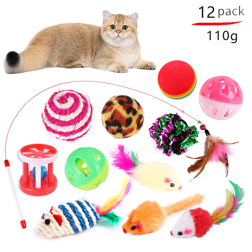 Summary Pet Cat Toy Set 21 Pieces Cat Channel Cat Teaser Plush Mouse Amazon Assembled Toys