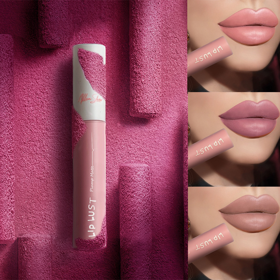 跨境口红allen shaw lip lust哑光唇釉滋润不干唇temu希音美妆