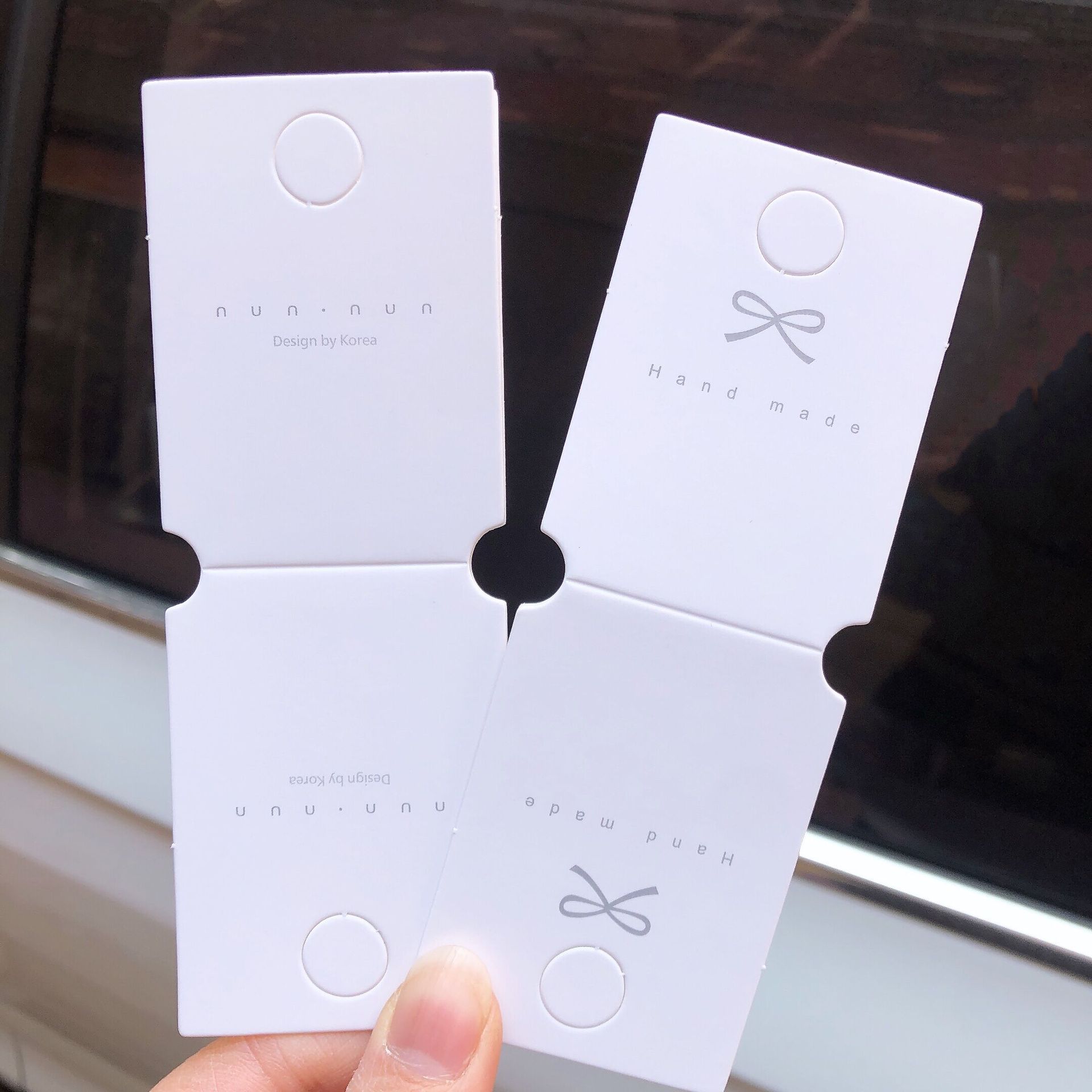 14x5cm 儿童成人 diy发绳发圈皮筋包装对折卡纸卡片 发饰吊牌挂卡