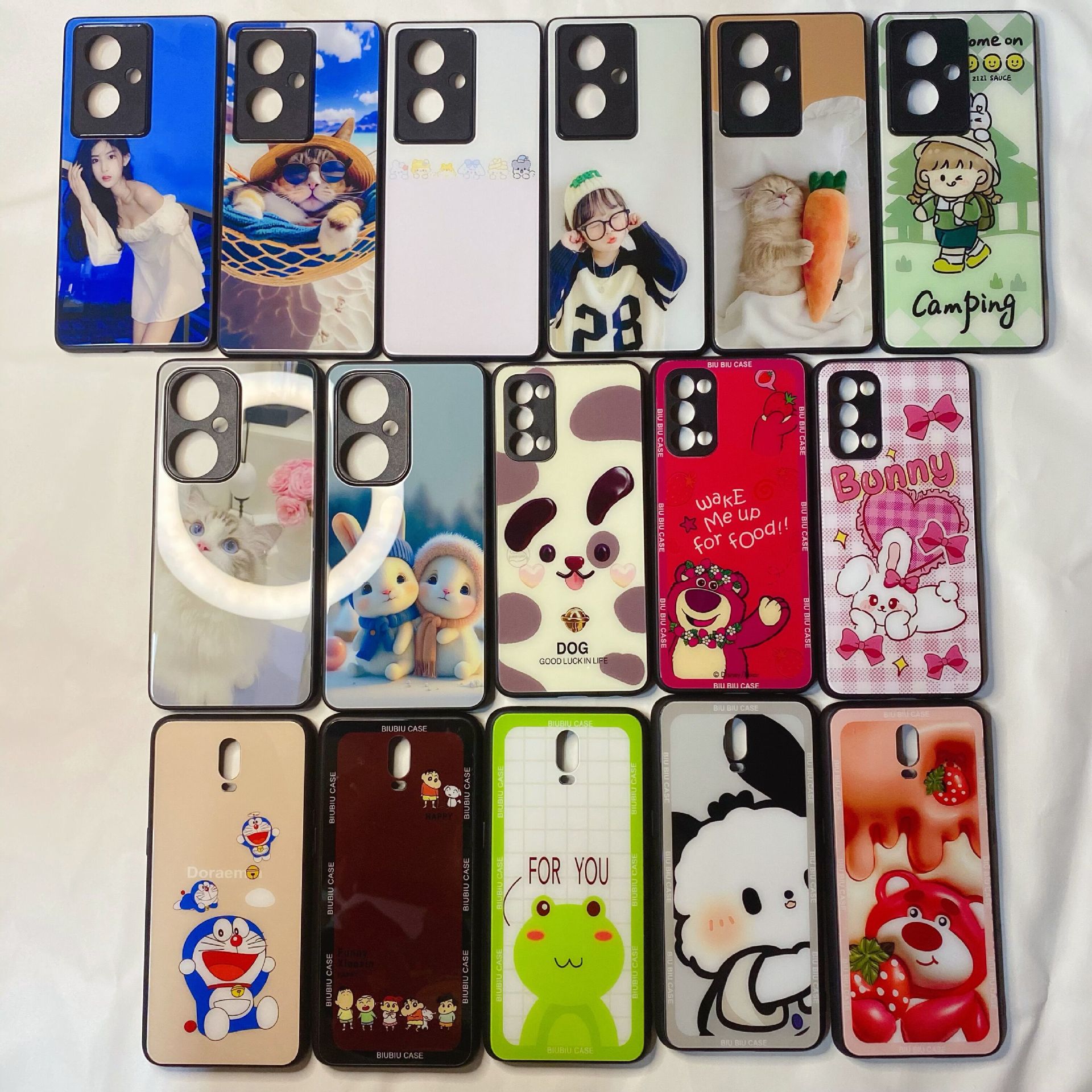 高铝卡通玻璃适用iphone14promax手机壳苹果6 15全包软边钢化套13