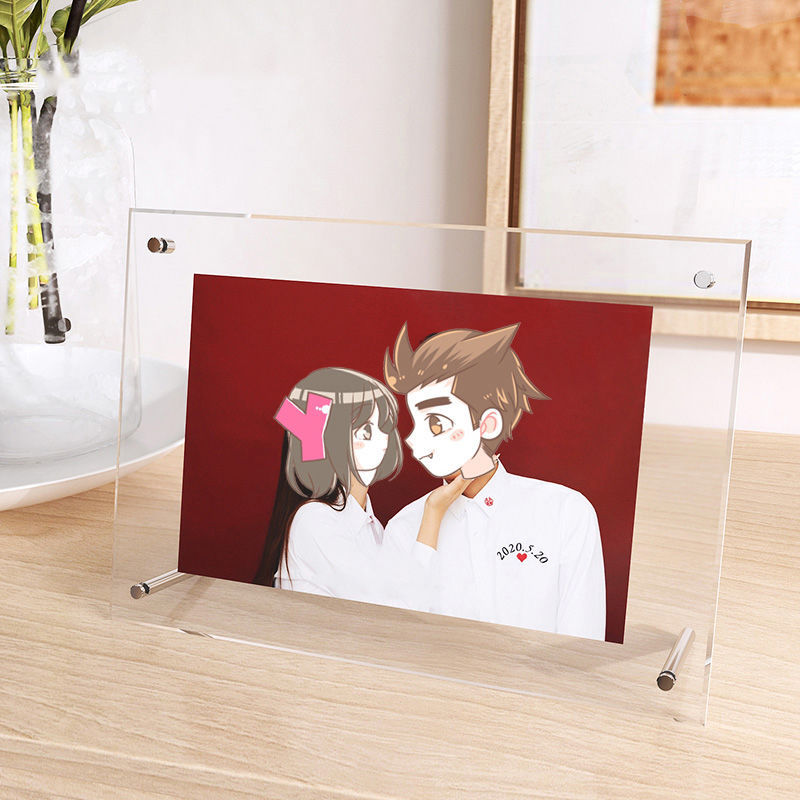 亚克力框结婚登记照相摆台挂墙婚纱照个性简约创意透明家福画框