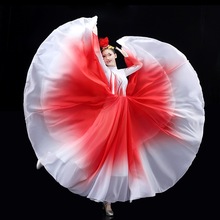 万疆灯火里的中伴舞现代舞大摆裙红歌美丽中国开场舞蹈演出服